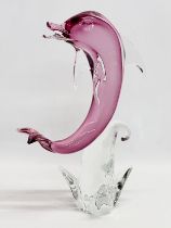 A large Formia Vetri Di Murano Glass dolphin. 25x38cm