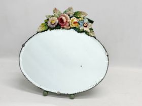 A 1930’s Barbola tabletop dressing mirror. 30.5x32cm