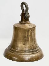 A large early 20th century George V bronze ships bell. 25x35cm