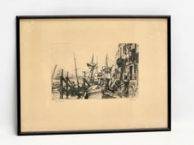 An original etching reproduced in Talio -Crome by James McNeill Whistler. Lime Houses. 41.5x31.5cm