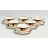 1962 Royal Albert ‘Old Country Roses’ soup bowls and saucers. 12 piece.