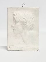 An early 20th century W Heffer & Sons Ltd wall plaque portrait of Rupert Brooke (1887-1915) 14.