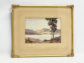 A watercolour drawing by Richard Faulkner (1917-1988) Mulroy Bay, Co Donegal. 26x18cm. Frame 45x37cm