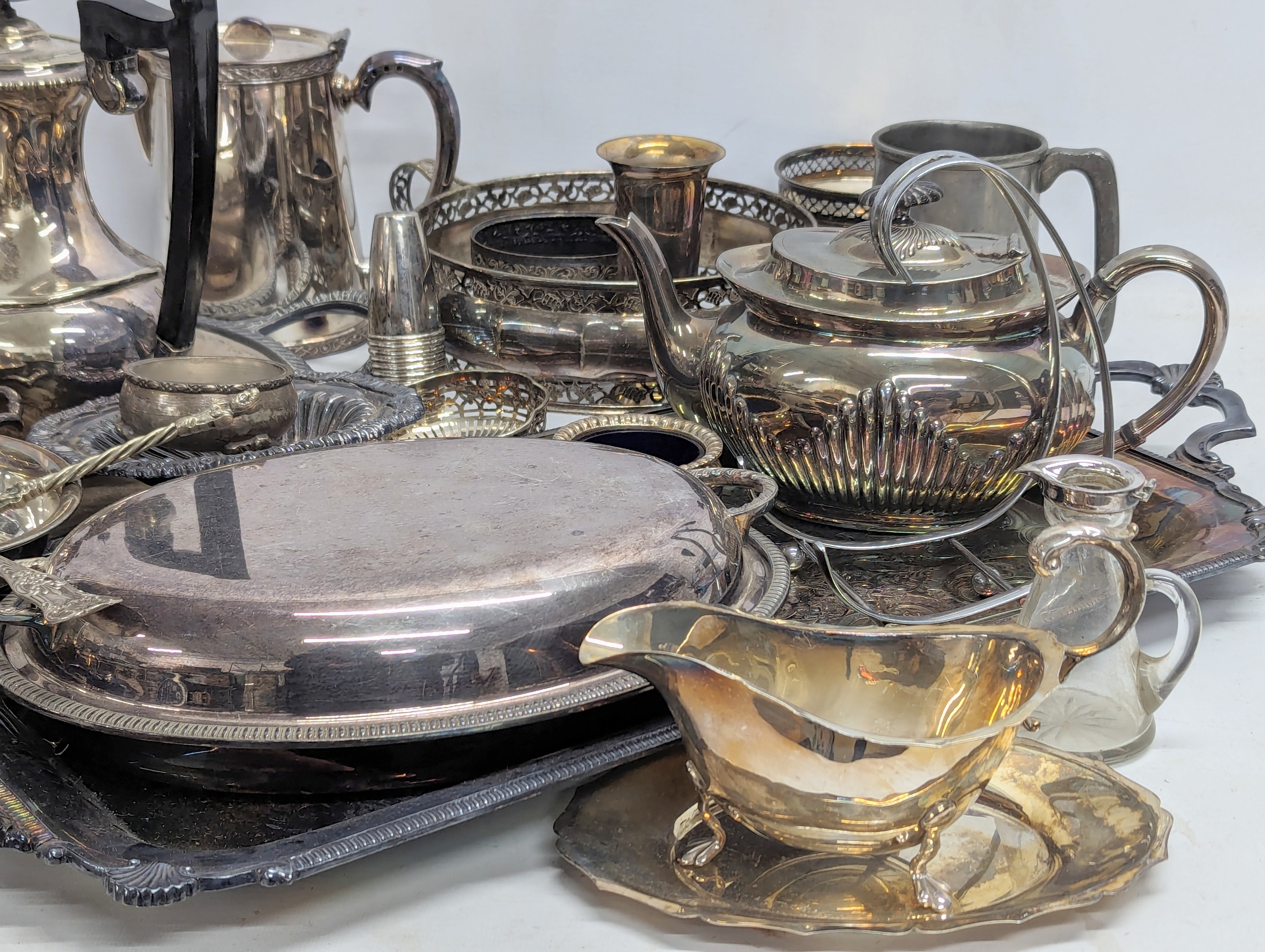 A quantity of silver plate and E.P.N.S., including trays, tea and coffee pots, etc. - Image 4 of 5
