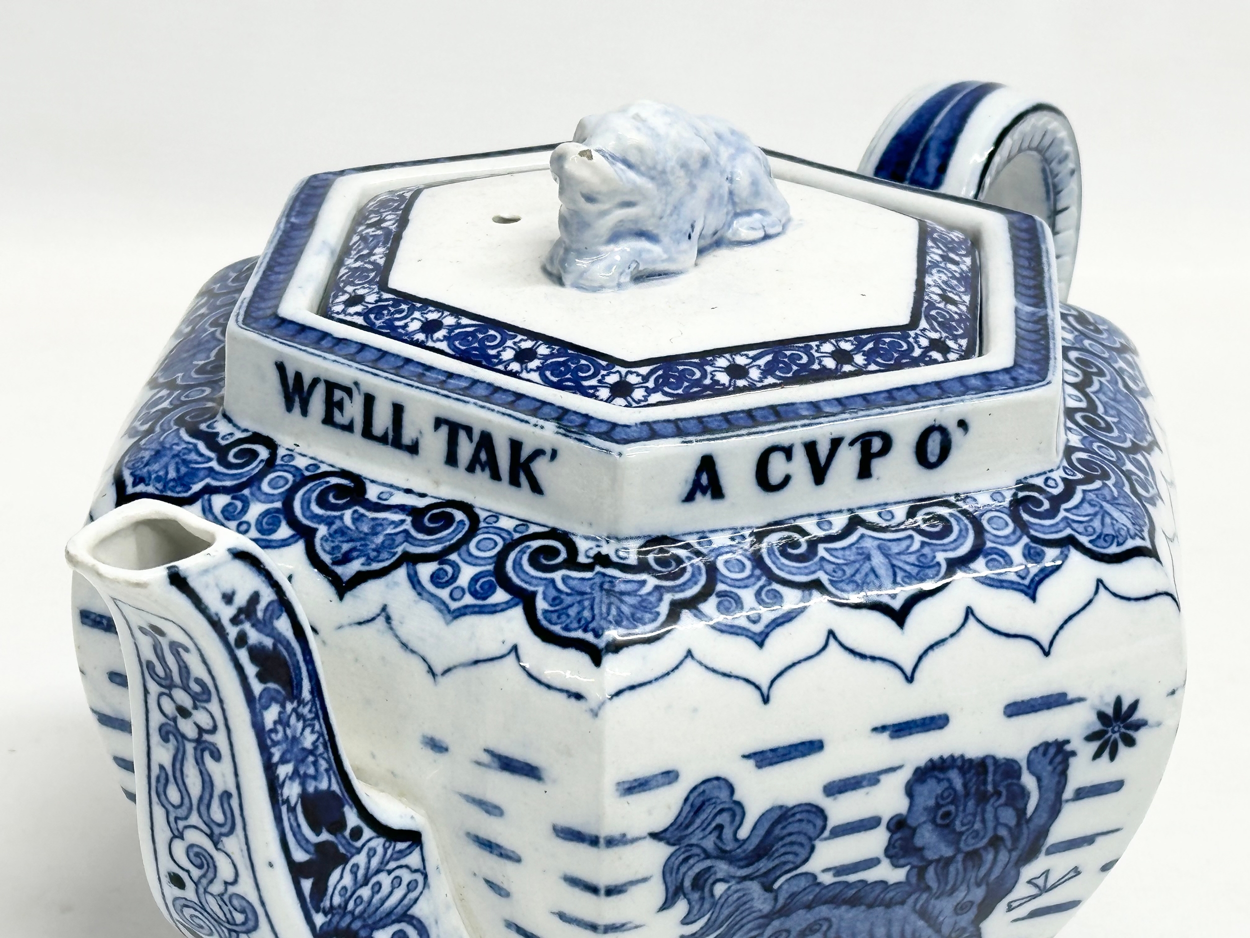 A large rare late 19th century Copeland Spode ‘Burns’ teapot. We’ll Tak A Cupo’ Kindness Yet For - Image 2 of 6