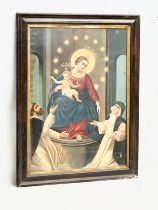 A large late 19th century religious Remarque picture. Rosario. 59.5x76.5cm