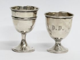 2 silver egg cups. A late 19th century S Blanckensee & Son silver egg cup, circa 1894. A 1964 Edward