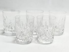 A set if 5 Waterford Crystal ‘Lismore’ whisky glasses/juice glasses. 6.5x9cm