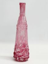 A mid 19th century French Clichy Apper pink and milk glass bottle. Circa 1850. 28.5cm