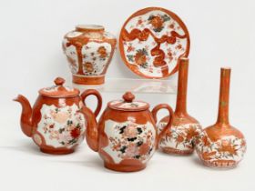 A collection of late 19th/early 20th century Japanese Kutani Ware porcelain. Circa 1900.