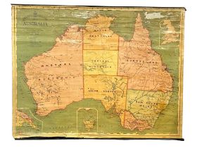 A large vintage G.W. Bacon & Co LTD map of Australia. Bacon’s Excelsior. 158x122cm