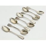 A set of 8 Irish William IV silver tea spoons. Dublin mark. 1831. 184.33 grams.