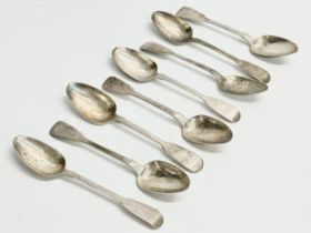 A set of 8 Irish William IV silver tea spoons. Dublin mark. 1831. 184.33 grams.