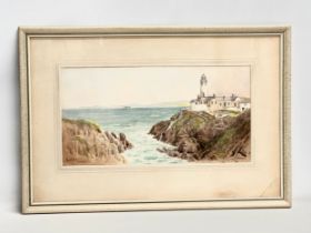 A large watercolour by G.W.Morrison. Fanadhead, Donegal. 50.5x26cm.