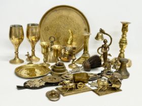A collection of 19th and 20th century brassware.