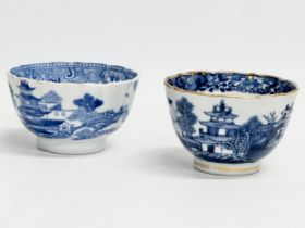 A late 18th century Caughey porcelain tea bowl, circa 1780-1790 and a late 18th/early 19th century