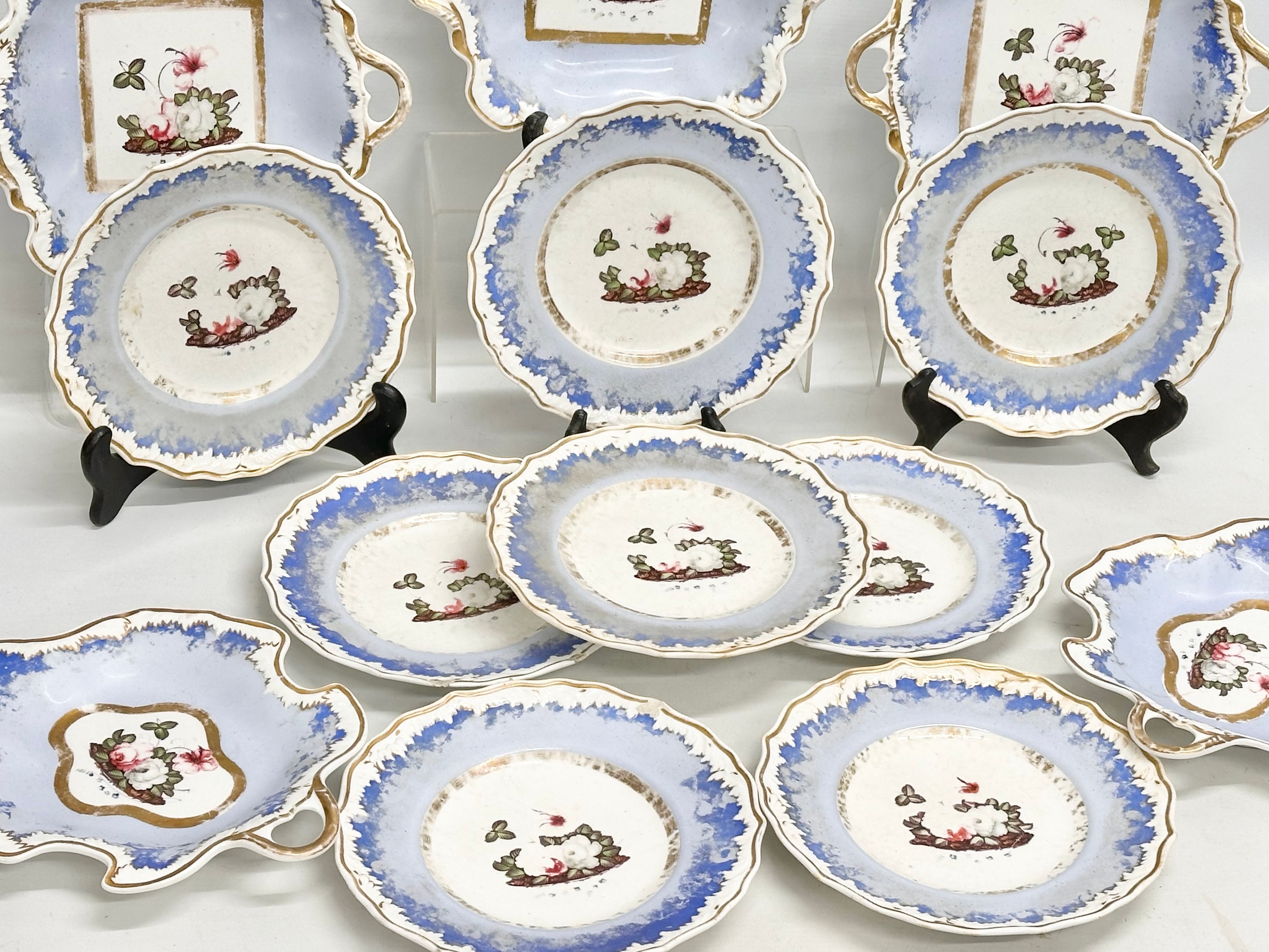An early 19th century Samuel Alcock ‘Periwinkle’ part dinner service. Circa 1822-1830. - Image 3 of 15