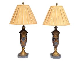 A pair of large decorative table lamps. 90cm