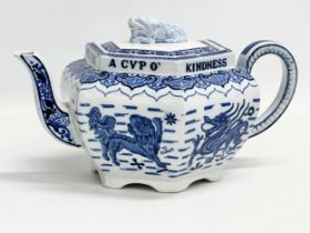 A large rare late 19th century Copeland Spode ‘Burns’ teapot. We’ll Tak A Cupo’ Kindness Yet For