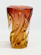 A 1960’s Swirl Glass vase by Josef Hospodka for Chribska Glassworks. 11.5x17.5cm