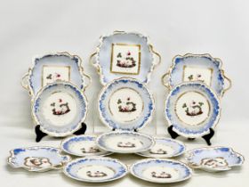 An early 19th century Samuel Alcock ‘Periwinkle’ part dinner service. Circa 1822-1830.