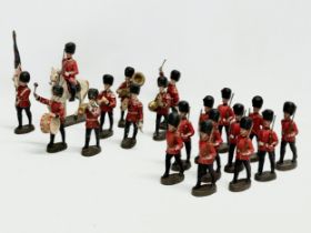 A collection of 1930’s Elastolin British model soldiers. Germany. 11cm. Horse 15cm