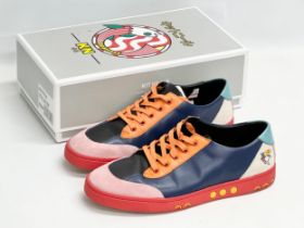 A pair of Dune London Kit Neale trainers with box. 2 Multi Leather Multicoloured Trainer. Size 10.