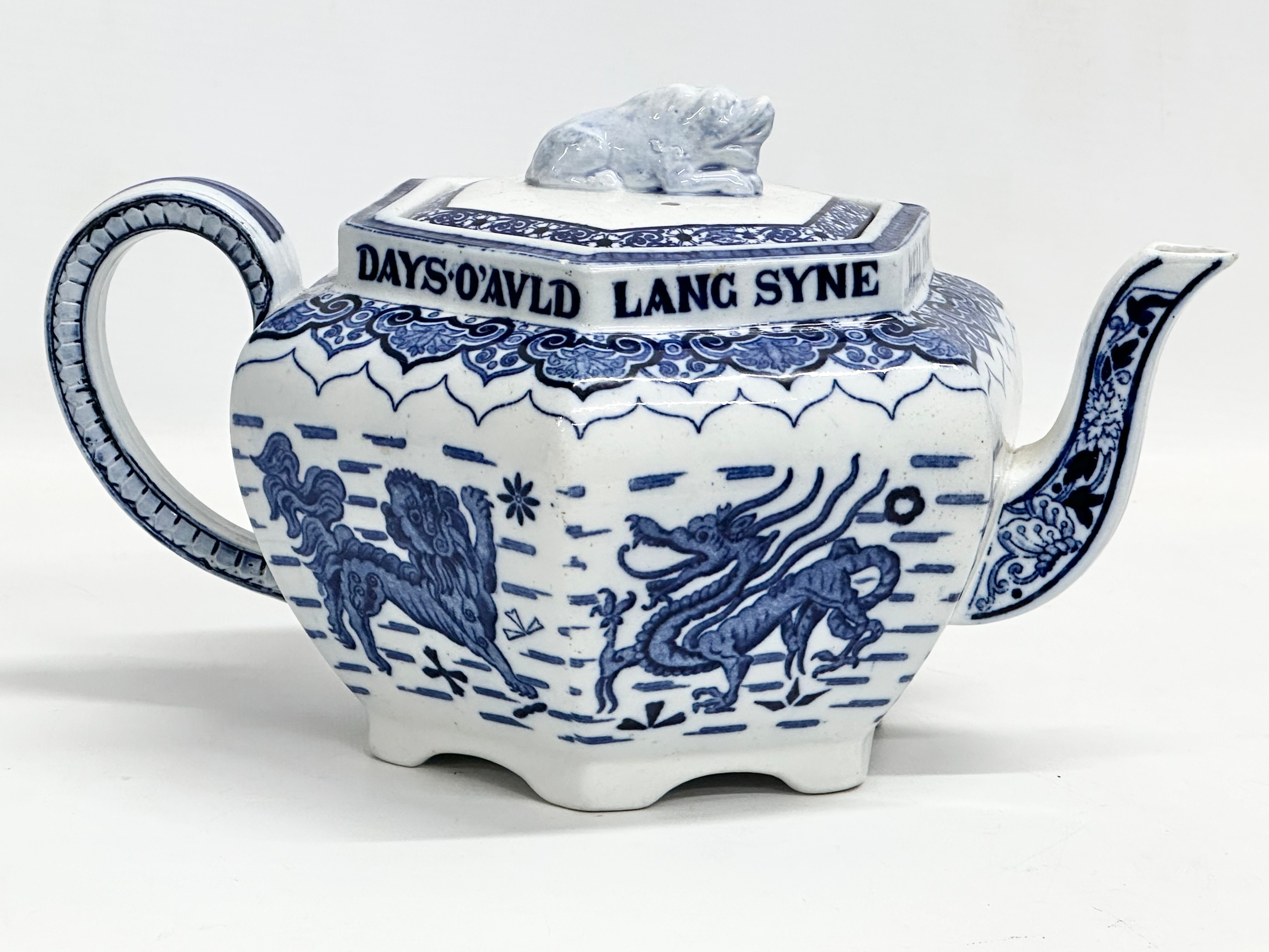 A large rare late 19th century Copeland Spode ‘Burns’ teapot. We’ll Tak A Cupo’ Kindness Yet For - Image 3 of 6