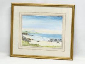 A signed watercolour drawing. 34x26cm. Frame 54x45.5cm