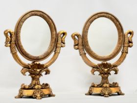 A pair of large gilt framed tabletop mirrors/dressing mirrors. 46x63cm