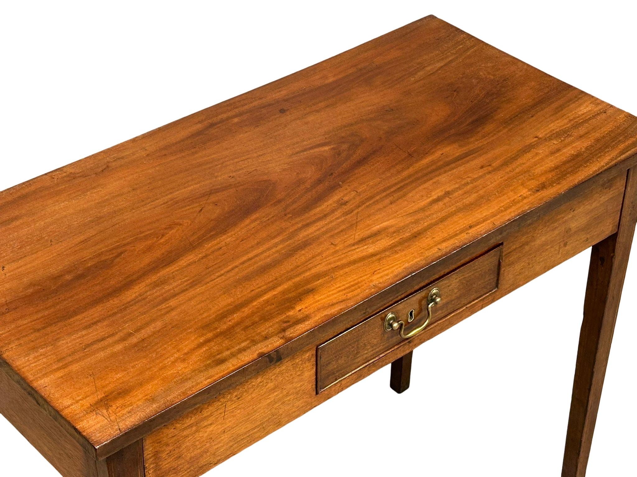 A George III inlaid mahogany side table with drawer. Circa 1800. 91x45.5x73cm(9) - Image 5 of 5