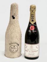 A bottle of Moet & Chandon Dry Imperial champagne. 1955. Finest Extra Quality. Epernay, France.