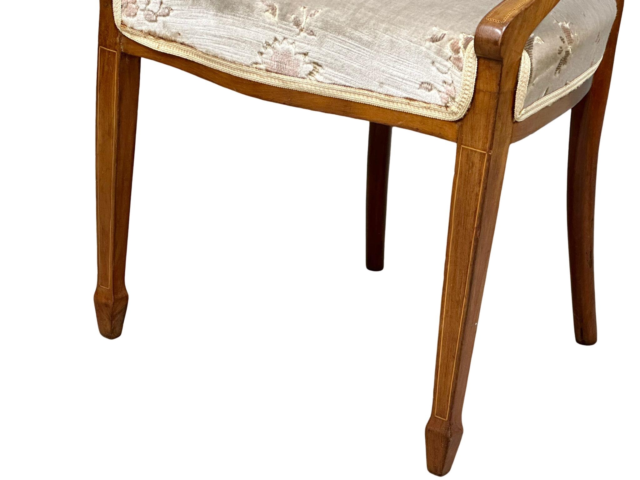 A good quality early 20th century Sheraton Revival inlaid mahogany armchair. Circa 1900-1910(3) - Image 2 of 5