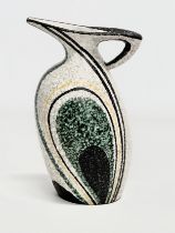 A West German Mid Century ‘Domino’ handled vase designed by Cilli Worsdorfer for Ruscha Keramik.