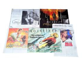 A collection of vintage movie posters / film posters. Including The Rocketeer, Backdraft, etc