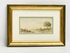 A watercolour by Roger Waring. 17x8cm. Frame 30x21cm