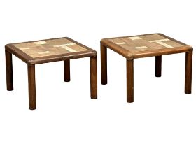 A pair of Danish mid century rosewood lamp tables/end tables. Designed by Tue Poulsen for Haslev