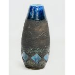 A Swedish Mid Century Sgraffito glazed vase by Tilgman Keramik. Made in Ireland. 1960’s. 20cm