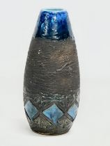 A Swedish Mid Century Sgraffito glazed vase by Tilgman Keramik. Made in Ireland. 1960’s. 20cm