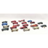 A collection of model cars including Matchbox, Lledo, Brumm, etc