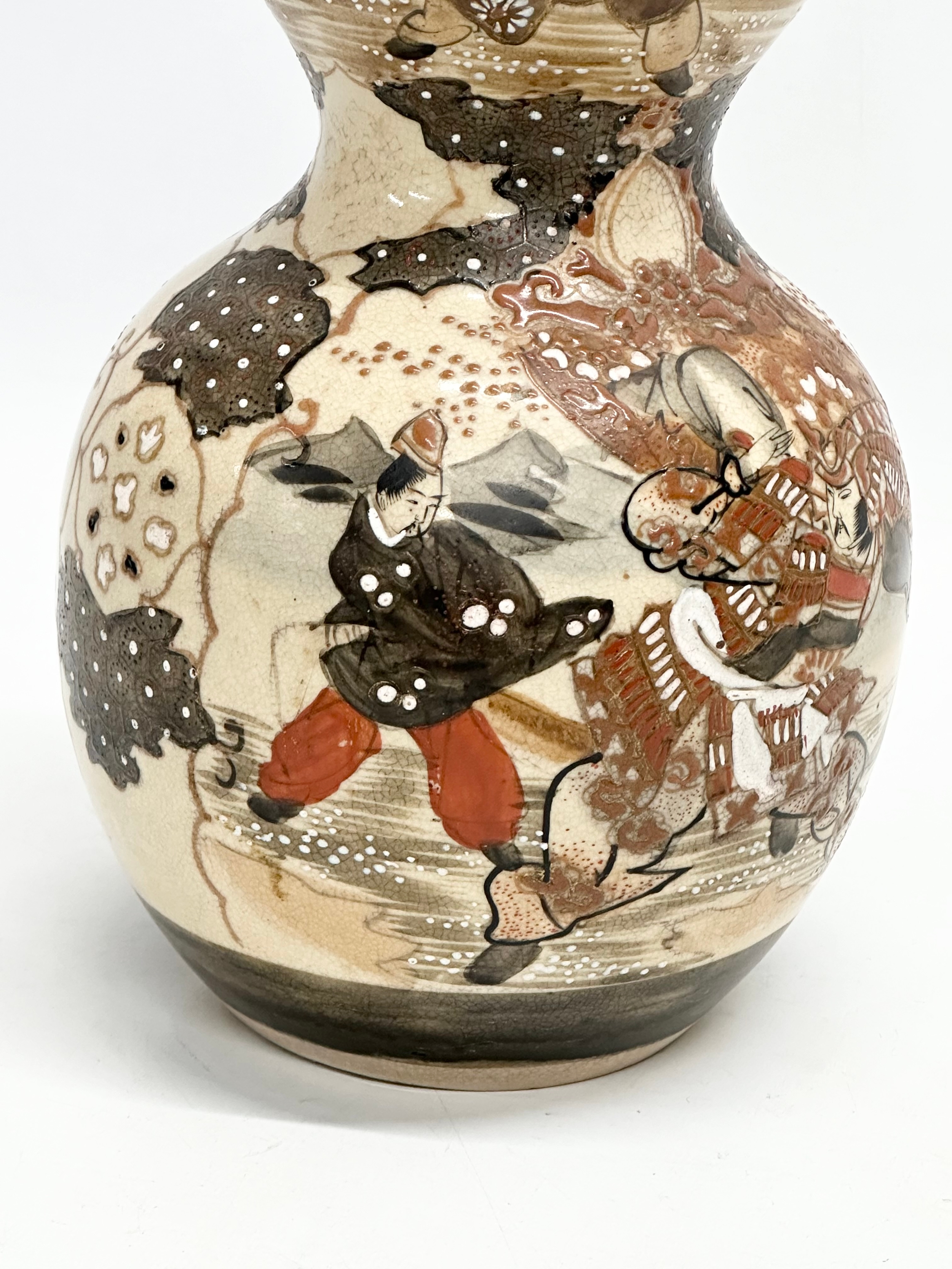 2 late 19th/early 20th century Japanese late Meiji Satsuma vases. A late 19th century double Gourd - Image 10 of 13