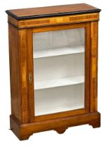 A Victorian inlaid walnut pier cabinet/display cabinet, 71cm x 29cm x 100.5cm