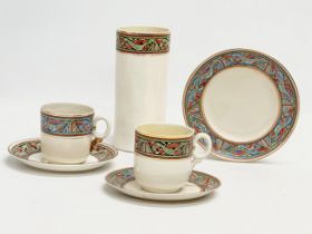 A rare 3rd period Belleek pottery ringed ‘Celtic Design’ part coffee service. Including a 2nd period