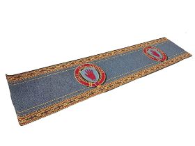 A large Head Line Steamers ship company runner rug. 404x91cm