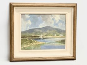 An oil painting on board by N.Jackson. Browns Bay, Islandmagee. 44x34cm. Frame 65x55.5cm