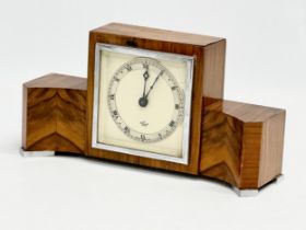 A good quality vintage Art Deco Walnut mantle clock. An Elliot Clock. 25.5x8x13cm