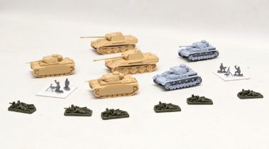 A collection of plastic military models