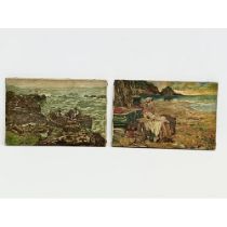 2 late 19th century oil paintings on canvases. 25x16.5cm