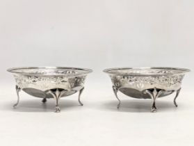 A pair of early 20th century pierced silver footed dishes by Sydney & Co. Birmingham, 1916. 245.16g.