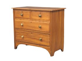 An Edwardian Walnut chest of drawers. 91cmx46cmx81cm.